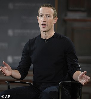 His campaign reportedly asked Meta for a meeting to discuss Trump's suspension of his social media platform Facebook (pictured: Meta CEO Mark Zuckerberg)