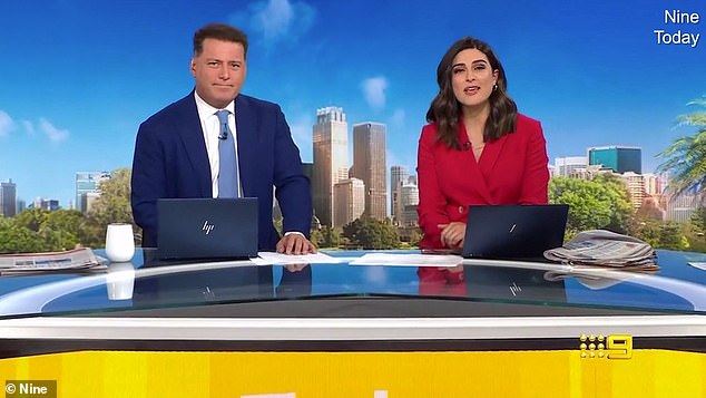 Stefanovic (pictured left with co-host Sarah Abo) hosted the Today show on Thursday and Friday but remained mum about the video, which also featured his wife Jasmine, Jade's sister, and the famous accountant Anthony Bell.