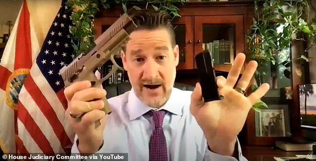 Republican Rep. Greg Steube of Florida showed off his own gun collection over Zoom during a heated House Judiciary Committee hearing in June, marking gun control legislation.