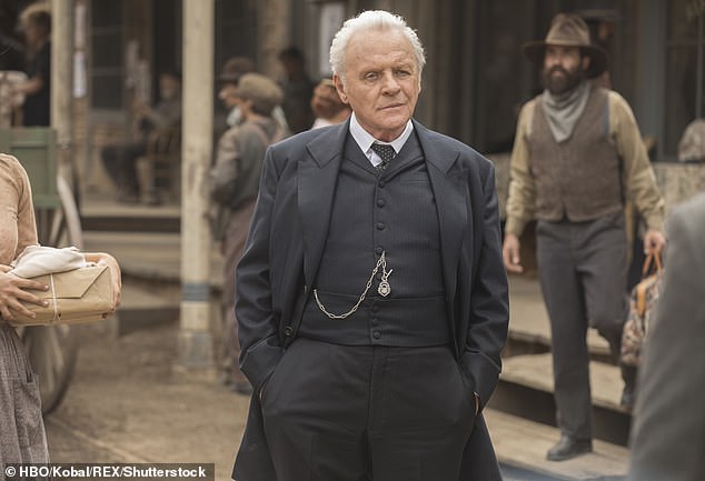 Prolific actor: Hopkins most recently starred in the HBO series Westworld and is shown in a 2018 still image