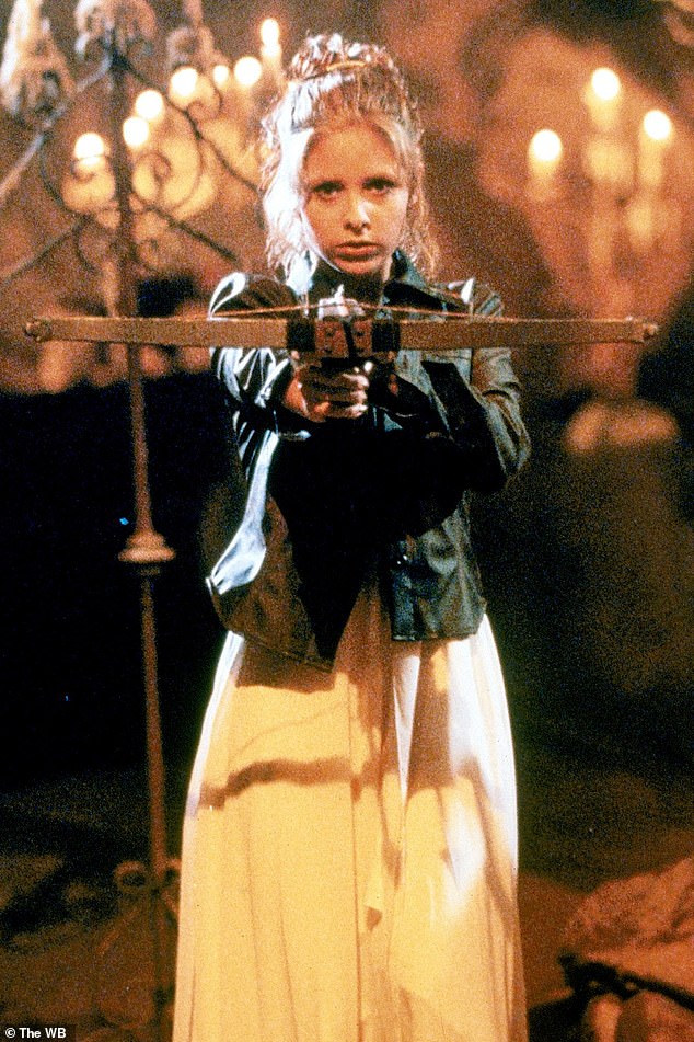 Child Star: Gellar began appearing on television in her mid-teens before rising to worldwide fame in the title role of Buffy the Vampire Slayer in her early 20s;  Pictured in a 1997 frame