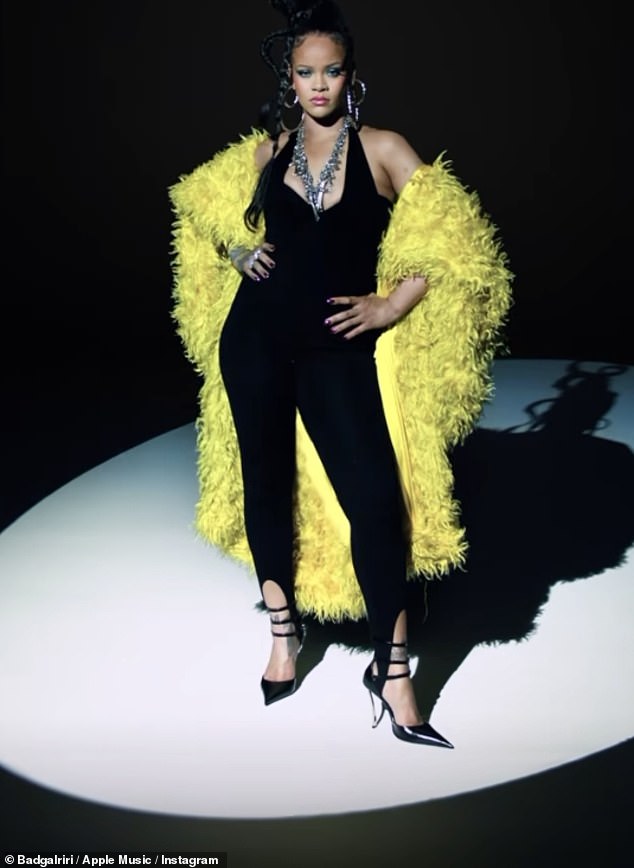 Very soon!  Rihanna stunned in a neon green faux fur coat and Versace heels as she teased fans with an official trailer for her Apple Music Super Bowl LVII halftime show on Friday.