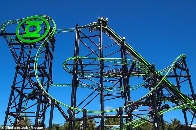 The popular Green Lantern roller coaster (pictured) has also been closed after daily operational checks by Movie World staff.