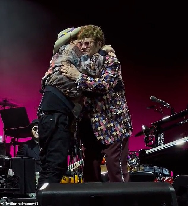 The legendary Australian music critic was looking at his old friend Sir Elton in the crowd at AAMI Park for his Farewell Yellow Brick Road tour, before taking the stage.