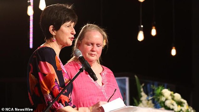 Loved ones were seen addressing the crowd of more than 200 in attendance on Thursday.