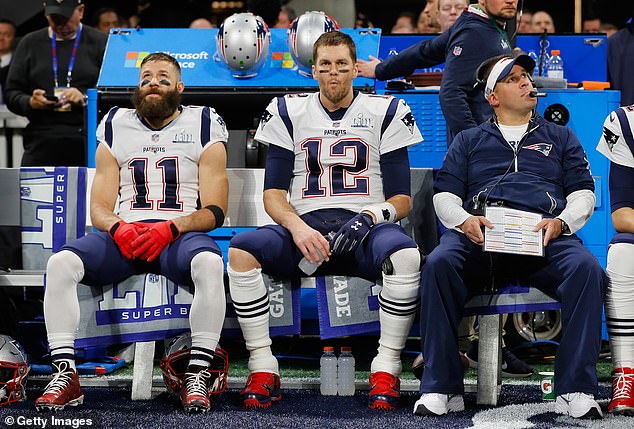 Brady and Edelman (L) spent a decade playing together with the New England Patriots.