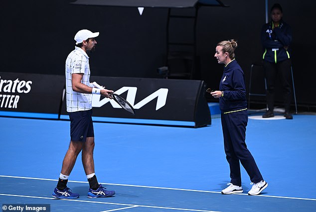 Chardy, 35, felt a point should have been replayed after a ball fell out of his pocket in the middle of a rally against England's Dan Evans.