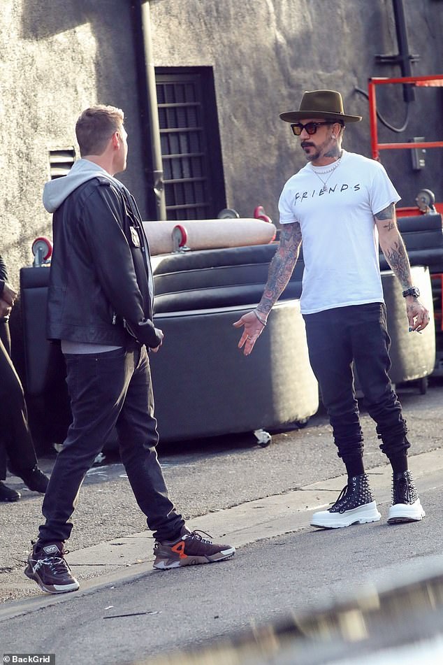 Show of support: He was also joined by bandmate AJ McLean, 45.