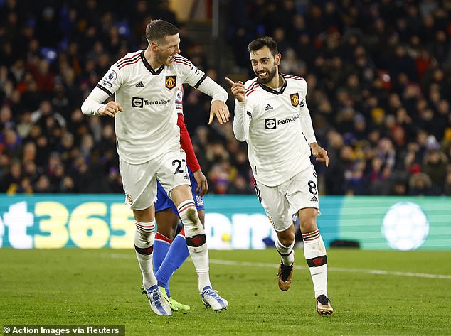 Manchester United took the lead in the first 43 minutes at Selhurst Park on Wednesday