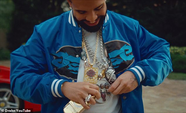 Major $$$: In all, Drake's jewelry in the video totaled $2,669,625