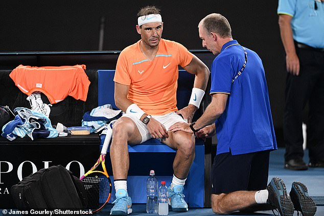 Rafael Nadal will be out until at least the start of the clay court season with a hip injury