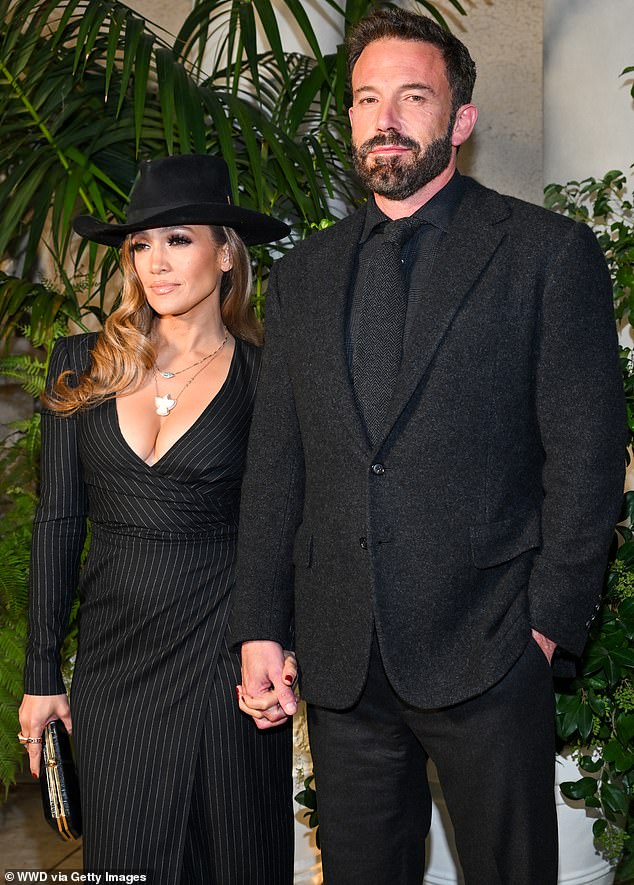 Hot couple: Jennifer and Ben were pictured last October attending the Ralph Lauren show at the Huntington Museum and Gardens