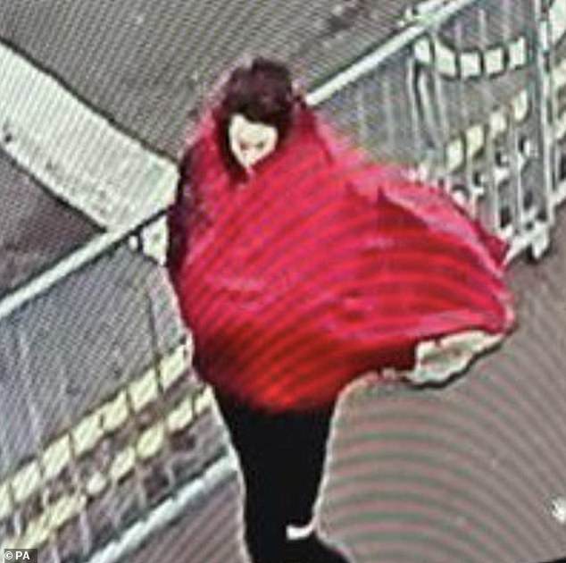 After her car broke down on the M61 near Bolton last week, Ms Marten is believed to have been seen wrapped in a red blanket in Harwich Port, Essex at 9am on Saturday