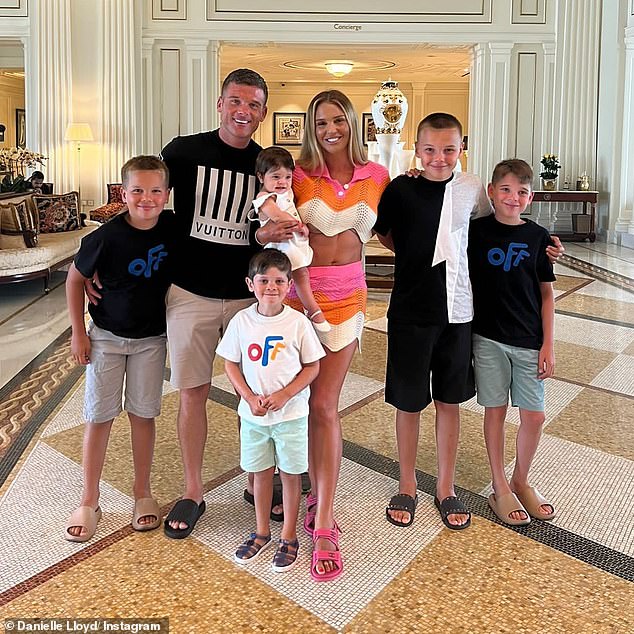 Family: She shares sons Archie, 12, Harry, 11, and George, nine, with ex-husband and former footballer Jamie O'Hara, 36. While she has son Ronnie, five, and daughter Autumn with second husband Michael , 35, an electrician