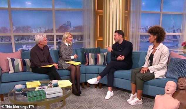 Vital: Mark appeared on ITV's daytime show alongside Dr Zoe Williams to highlight the importance of CPR training.