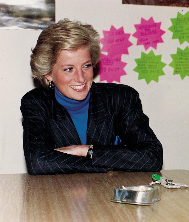 Diana made a number of visits to the homeless charity throughout her life, including in 1990 (pictured)