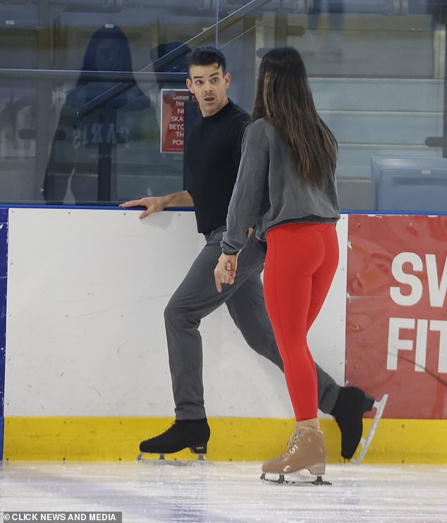 Busy: Brendyn and Ekin-Su seemed to be working hard for training while staying focused.