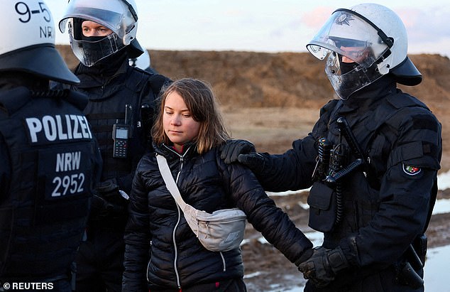 Thunberg arrived in Davos shortly after being released by German police after protesting the expansion of a coal mine in Germany.