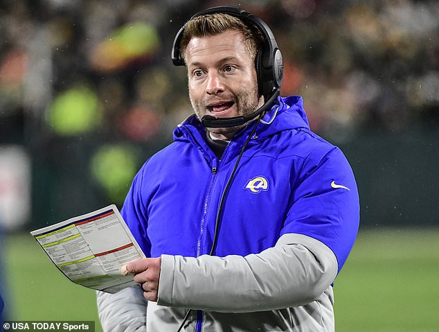 But the team stumbled in its title defense in 2022, going 5-12 as head coach Sean McVay (pictured) publicly questioned whether he would continue in Los Angeles.  McVay has since committed to the team for next season, while quarterback Matthew Stafford and wide receiver Cooper Kupp are expected to return from injury.