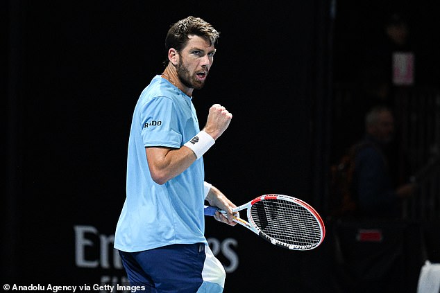 The British number one (pictured during his match on January 18) faced a mix of support and abuse from rowdy fans during his match against unseeded Frenchman Constant Lestienne, which he won three sets to one.