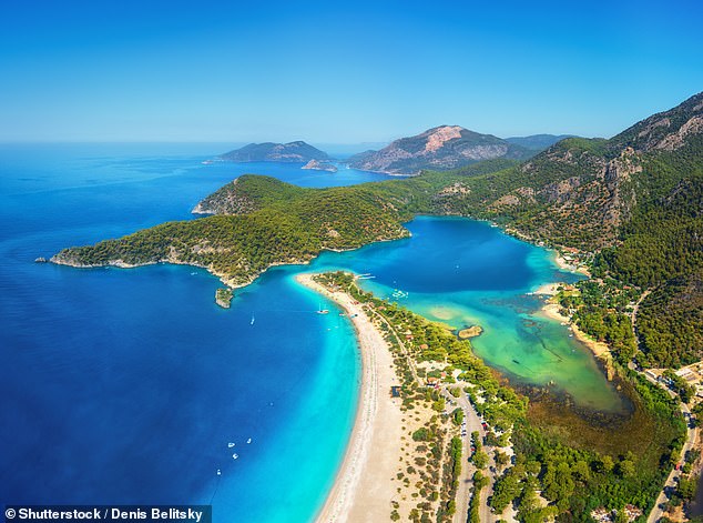 A price of a holiday in Turkey has climbed by 21 per cent to tướng £799. Above is Oludeniz in the southwest of the country