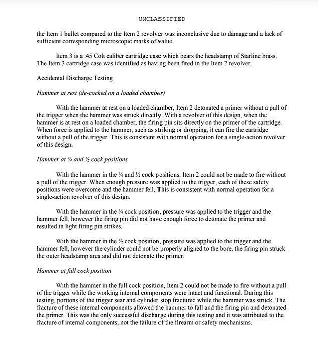 The key takeaway was his finding, based on the forensic analysis of the gun, that Baldwin had to have pulled the trigger for it to fire if the gun was cocked, as he said it was.