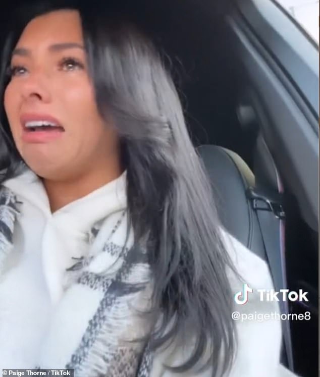 Tears: The former Love Islander, 24, took to her TikTok page on Wednesday to reveal that she had her tape-in ​​hair extensions removed at the salon, but was not happy with how it looked afterwards