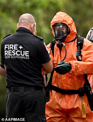 Pictured: Hazmat teams arrive