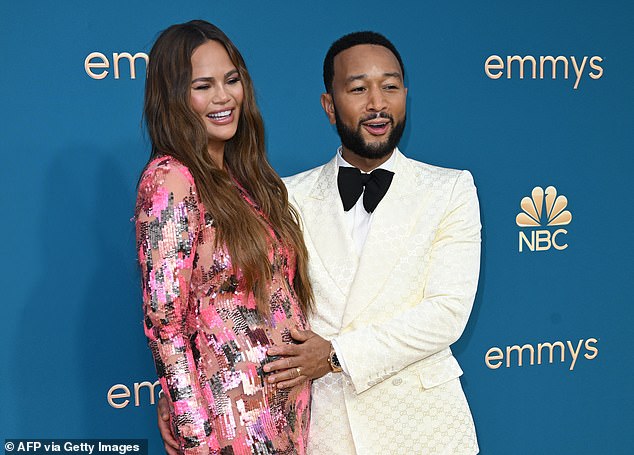 Proud parents: Legend and Teigen pictured at the Emmy Awards in September