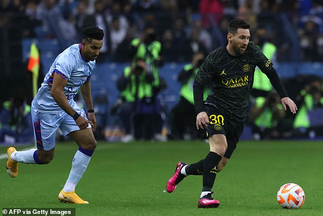 The World Cup winner scored the first goal of the match in three minutes.