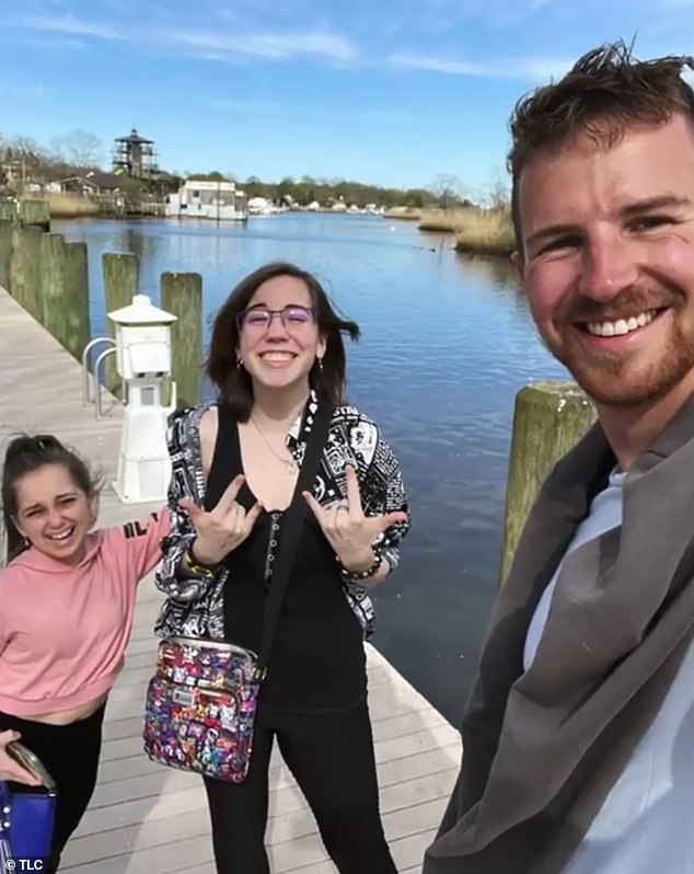 After meeting her, he came to the United States to meet her in person.  They spent the day in an aquarium and escape room with her 18-year-old half-sister Rylee (pictured).