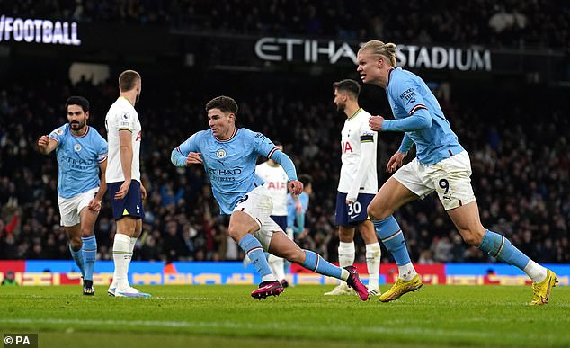 1674166106 690 Manchester City 4 2 Tottenham Riyad Mahrez runs riot as Pep