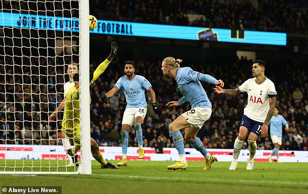 Erling Haaland (pictured) found the back of the net with a header early in the second half