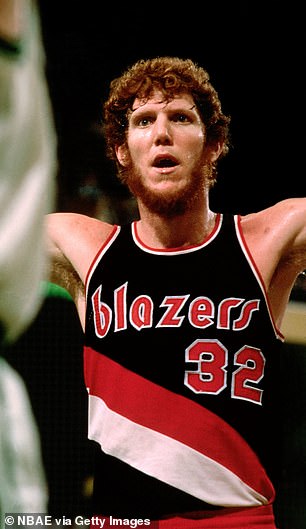 Bill Walton #32 of the Portland Trailblazers defends against the Boston Celtics during the NBA game at the Boston Garden in Boston in 1970