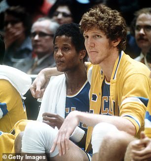 UCLA's Bill Walton (32) during the dying moments of the NCAA Photos via Getty Imagess via Getty Images Basketball National Championship Semifinal game at Greensboro, NC, Greensboro Coliseum.  North Carolina State defeated UCLA 80-77 in two overtimes