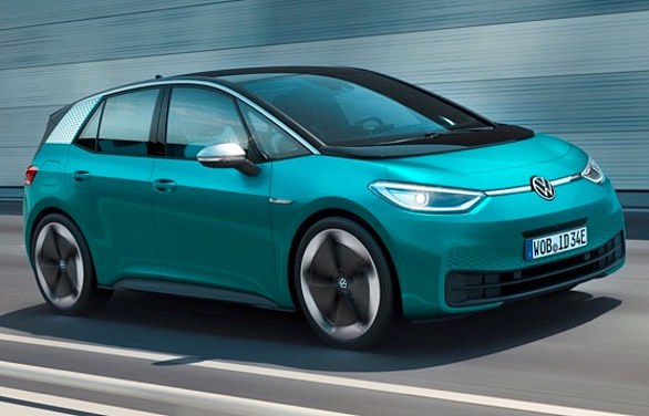 4. VW ID.3 (9,832): The perky hatchback from German Volkswagen costs from £37,140