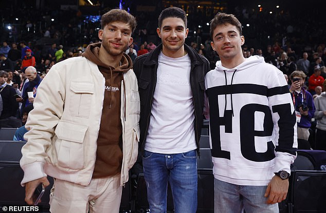 Formula One trio Pierre Gasly, Esteban Ocon and Charles Leclerc (LR) were in attendance