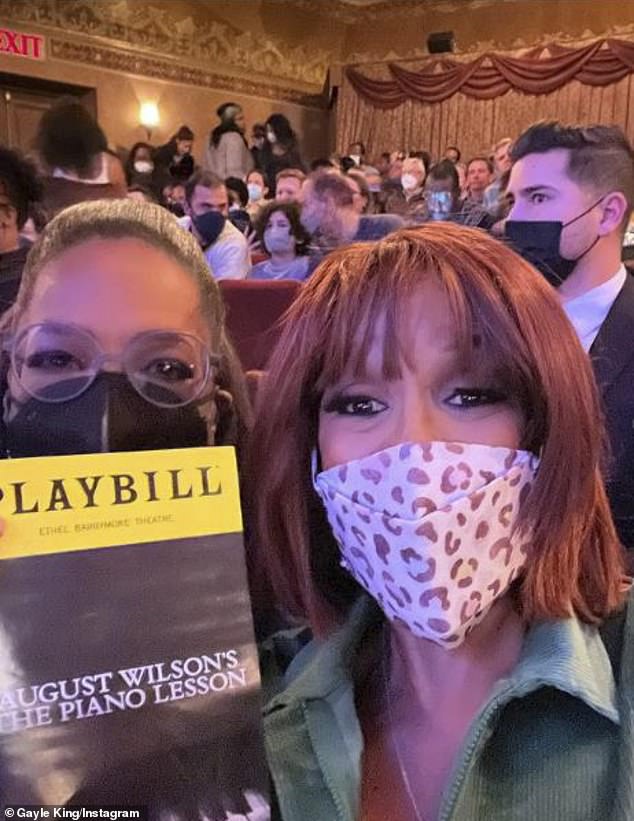 Busom buddies: On Wednesday night, Winfrey reunited with her best friend of 47 years, CBS Mornings co-host Gayle King, to see the Broadway revival of August Wilson's Pulitzer Prize-winning play, The Piano Lesson, at the Ethel Barrymore Theatre.