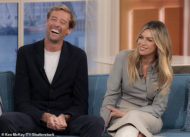 Funny: Abbey Clancy, 37, and Peter Crouch, 41, reminisced about their disastrous first date at a local pub during Thursday's episode of This Morning