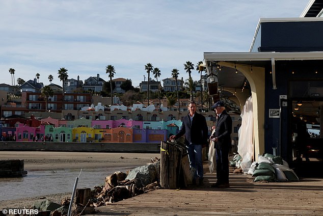 The couple went on a tour sparked by the storm at a Capitola pier