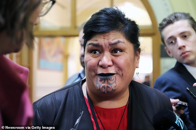 Foreign Minister Nanaia Mahuta became the first member of parliament to don a moko kauae, a cultural mark worn by Maori women.