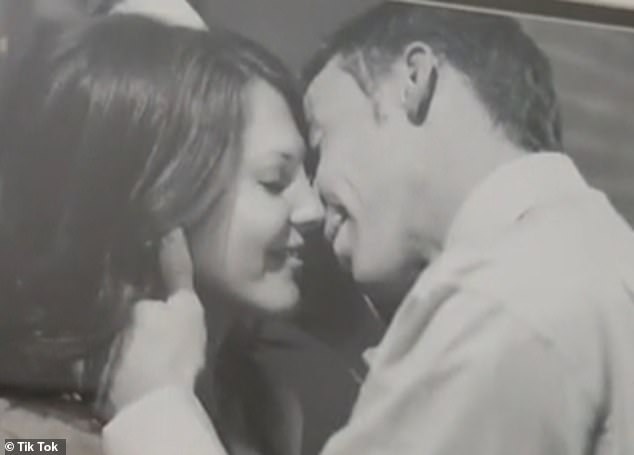 The couple on their wedding day.  They 'were married in a courthouse after work on a Wednesday'