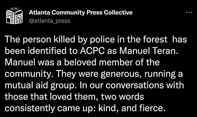 1674180310 704 Antifa protester shot dead at Atlantas Cop City as SEVEN