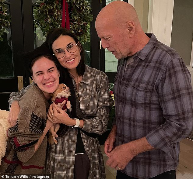 Former friends: Demi and Bruce welcomed three daughters together: Rumer, Tallulah and their middle daughter, Scout, 31;  are pictured with Tallulah