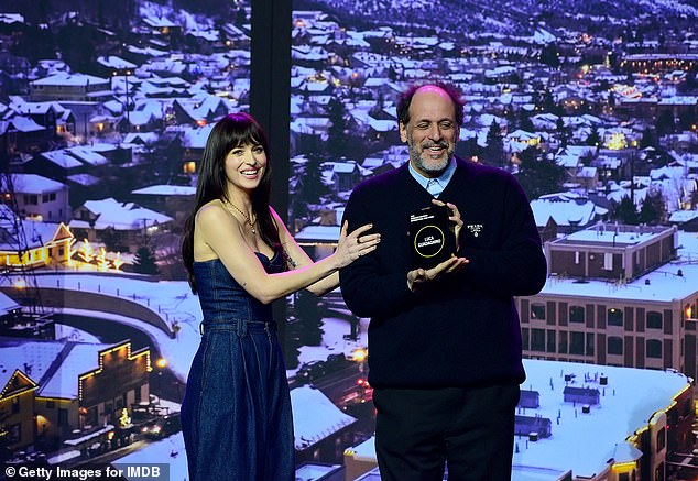 The actress presented Luca Guadagnino with the International Icon Award from the Sundance Institute