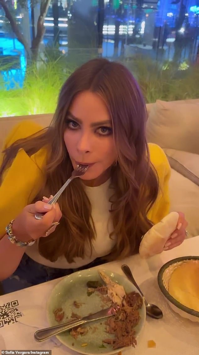 Delicious: A video showed a table full of delicious dishes that ended with a photo of Sofia.