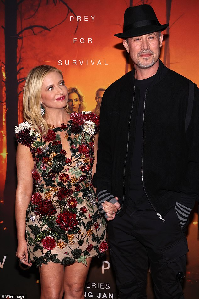 Long-time couple: Sarah and her husband Freddie Prinze Jr., 46, also made their first red carpet appearance together in more than a decade at the premiere