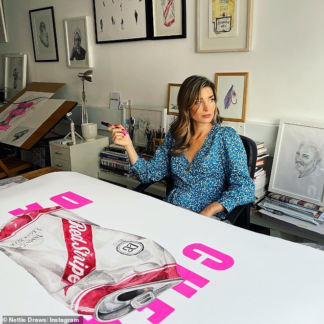 Talented: Pencil artist Nettie has worked alongside top artists like Banksy and Damian Hirst.