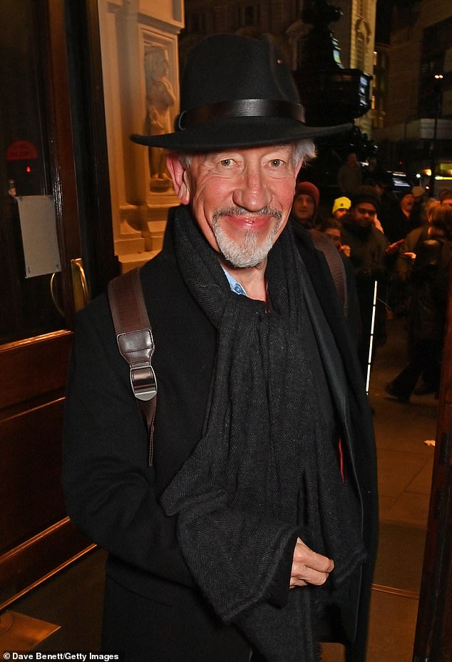 Suave: Simon Callow looked suave in a dark wool coat and hat