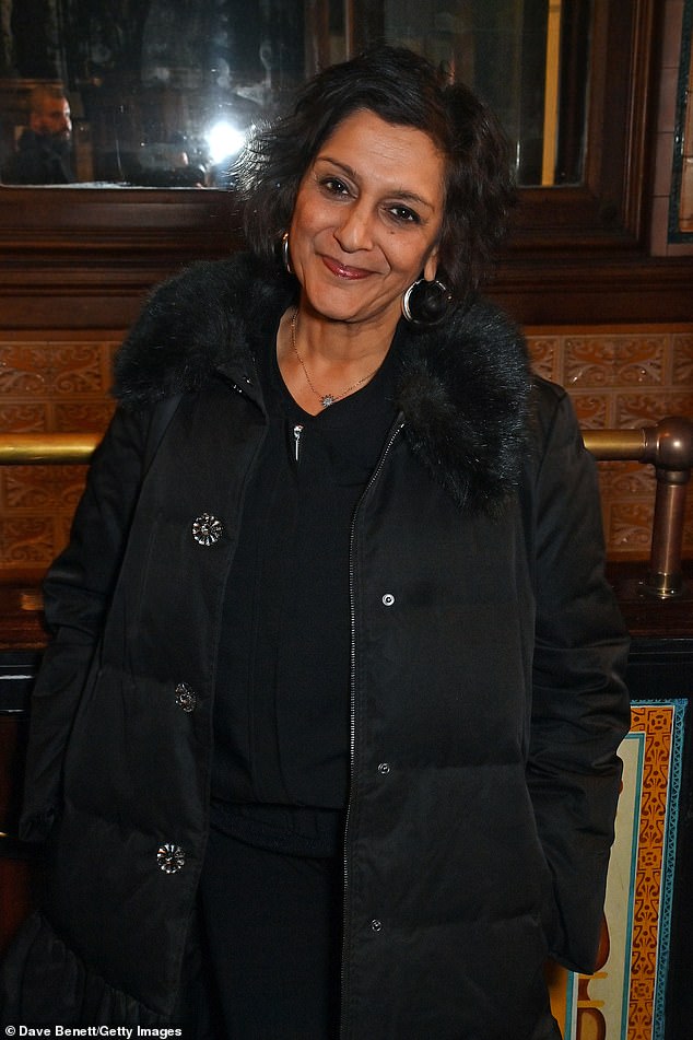 Arrivals: Meera Syal also enjoyed an evening at the glitzy press night.